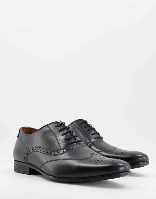 Red Tape - Scarpe brogue Oxford stringate, colore nero