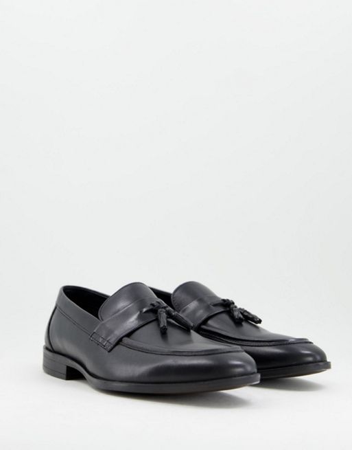 Red Tape Tassel Loafers In Black Leather Asos 4159