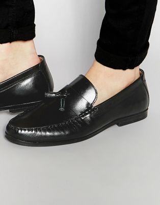 Red Tape Tassel Loafers In Black Leather | ASOS