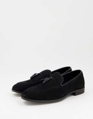 asos black suede loafers