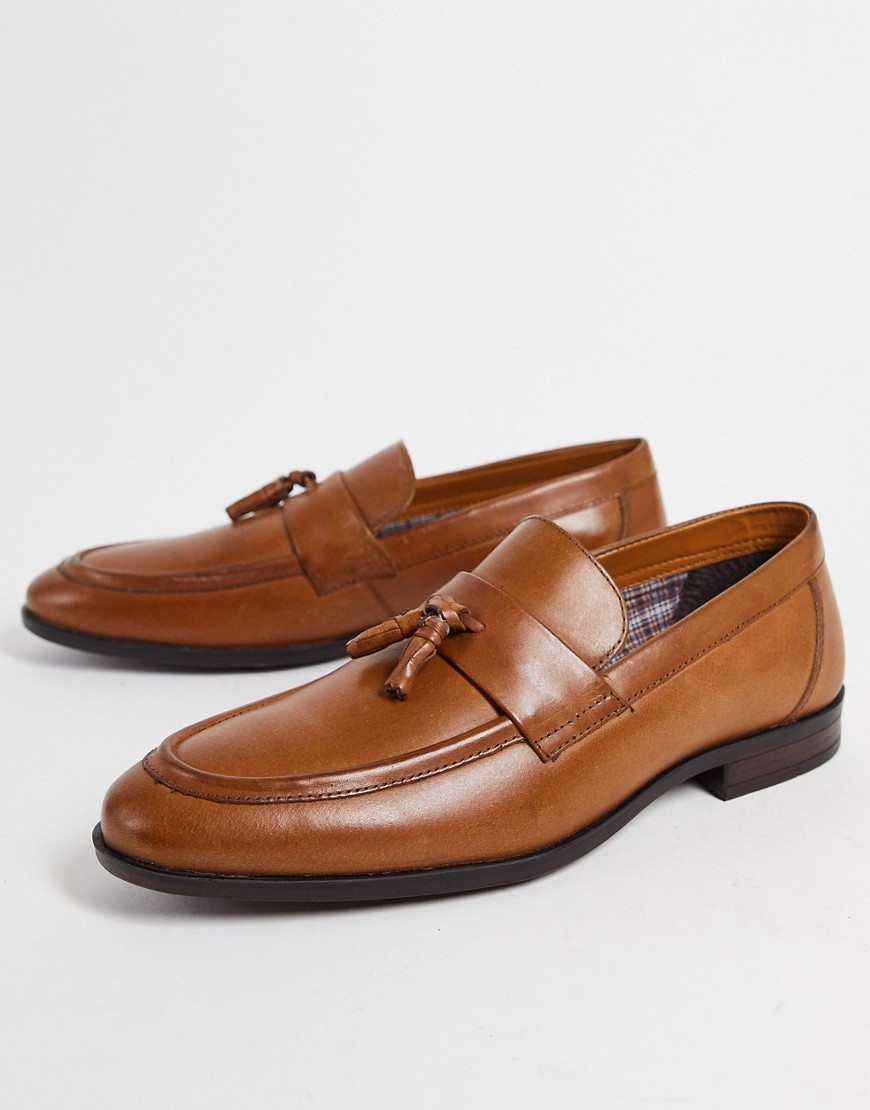 Red Tape Tassel Loafers In Tan Leather-Brown