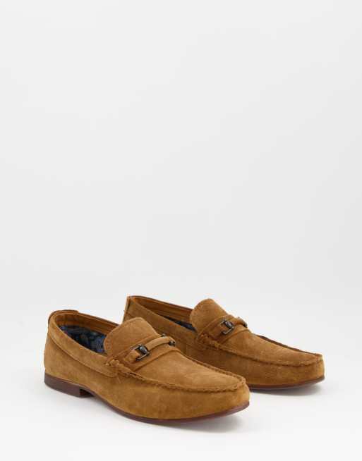 Red Tape tassel loafers in tan suede