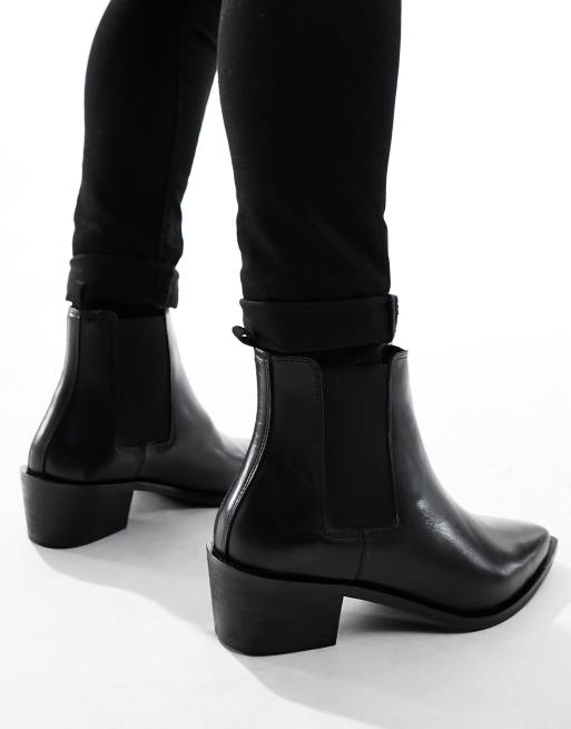 Red Tape - Western Chelsea boots met hak in zwart leer, 3 van 4