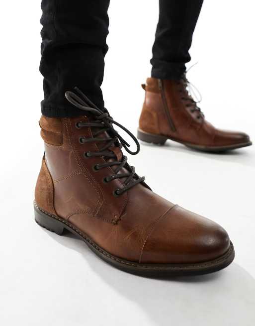 Brown leather store casual boots