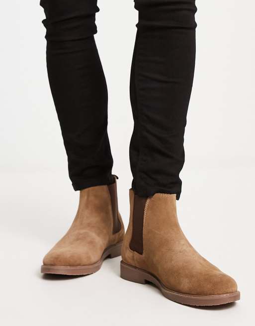 Red Tape Wide Fit Leather Formal Chelsea Boots in Black - ASOS Outlet