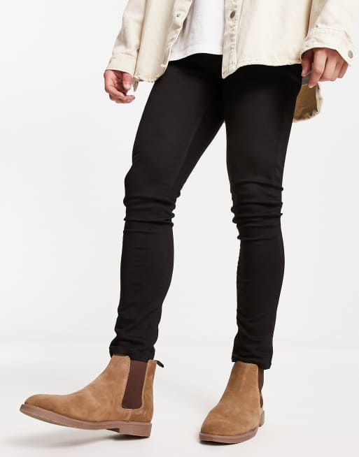 Red Tape Wide Fit Leather Formal Chelsea Boots in Black - ASOS Outlet