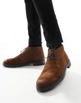 ASOS DESIGN chukka boots in brown faux suede | ASOS