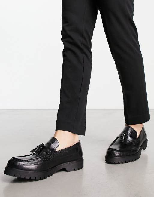 Red tape loafers on sale black