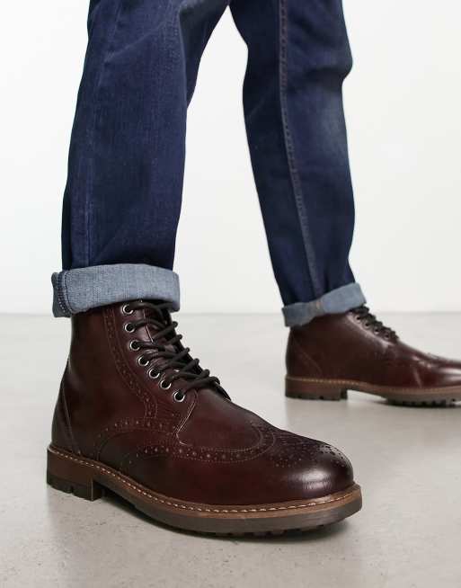 Wide fit 2024 brogue boots