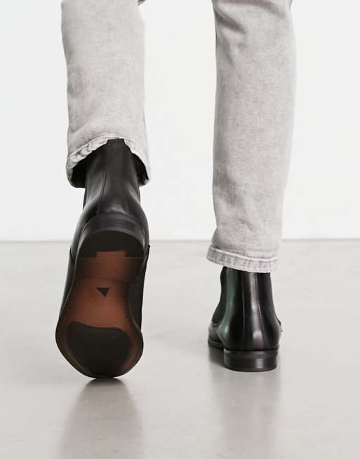 Red Tape wide fit leather formal chelsea boots in black | ASOS