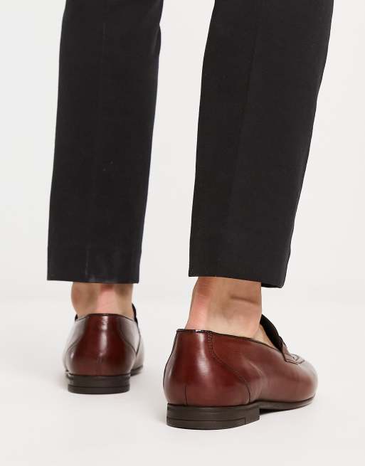 Red Tape Wide Fit metal trim loafers in tan leather, 2 of 4