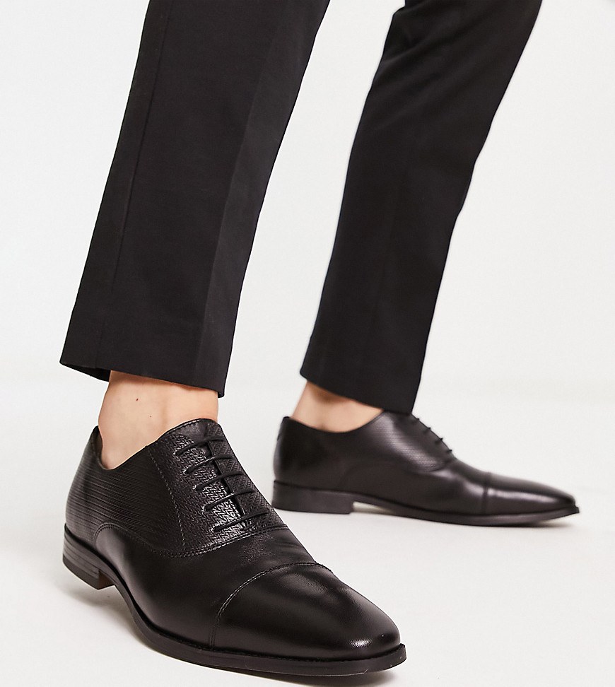Red Tape wide fit oxford leather lace up shoes in black