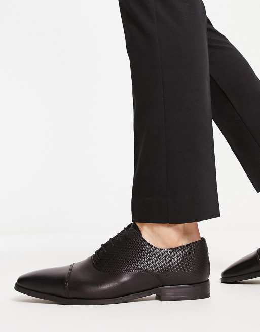 Red Tape Wide Fit Chunky Hardware Lace Up Boots in Black Leather - ASOS Outlet