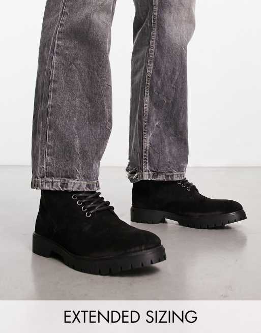 Red Tape Wide Fit – Wanderstiefel aus schwarzem Leder, weite Passform