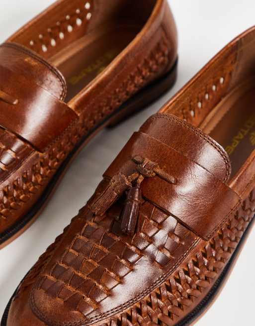 Woven leather hot sale loafers womens