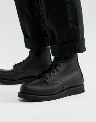 all black moc toe boots