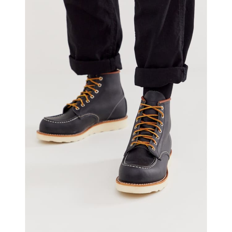 Red Wing classic 6 inch moc boots in navy portage leather