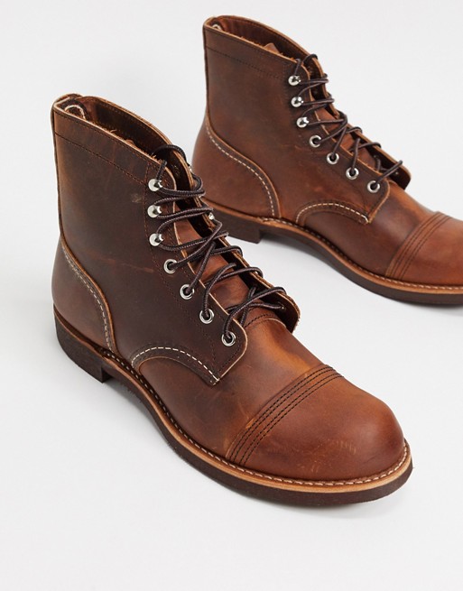 Red Wing iron ranger boots in brown copper leather | ASOS