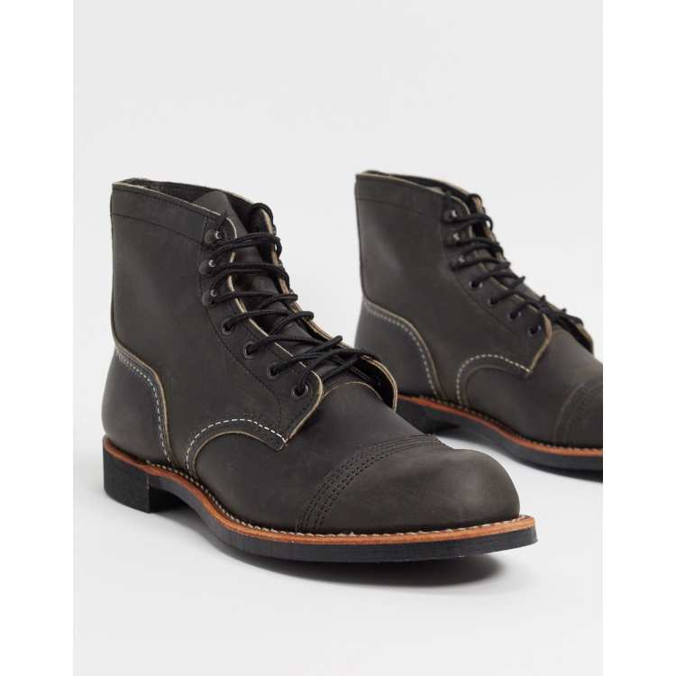 Red Wing iron ranger boots in charcoal gray leather | ASOS