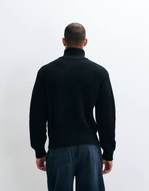 Redefined Rebel aron cable knit jacket in black