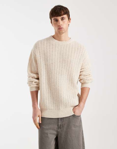 Redefined Rebel – Axel – Beige, stickad tröja med boxig passform - view 1