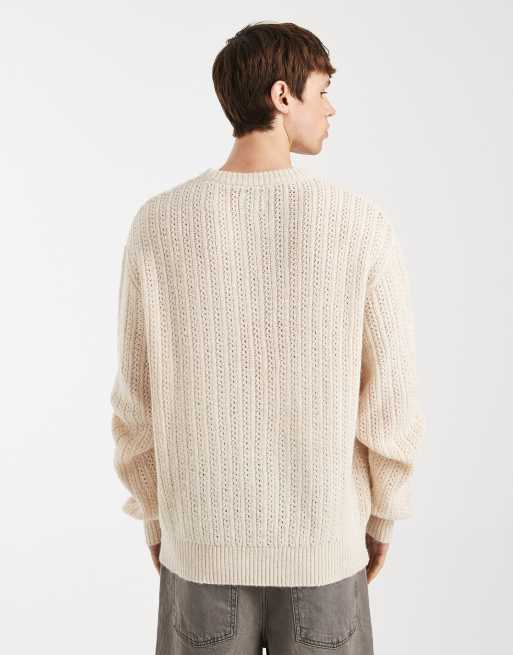 Redefined Rebel Axel boxy fit knit jumper in beige, 3 of 5