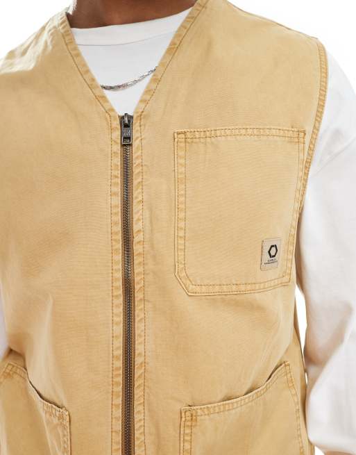 Redefined Rebel - Beige vest med gennemgående lynlås, 4 af 4
