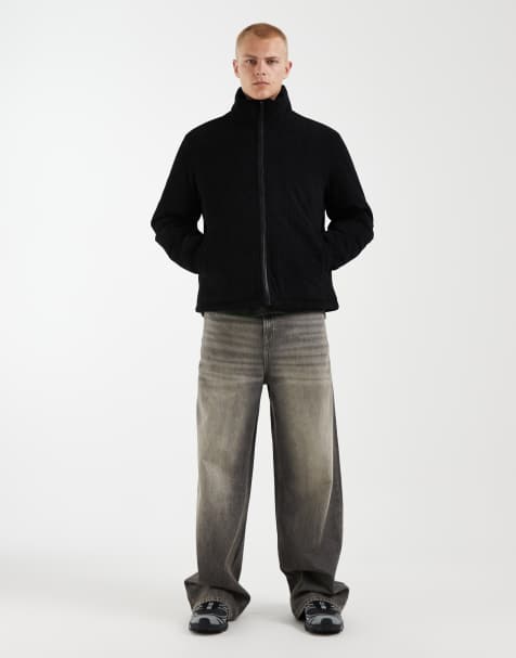 Redefined Rebel boxy oversized cord jacket in black - view 1