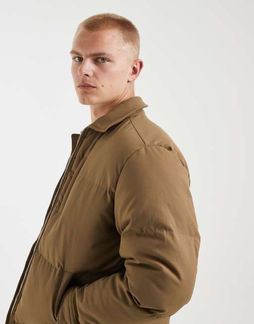 Redefined Rebel boxy oversized puffer jacket in stone, 5 of 5