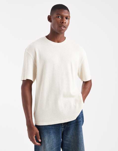 Redefined Rebel boxy t-shirt in white slub - view 1
