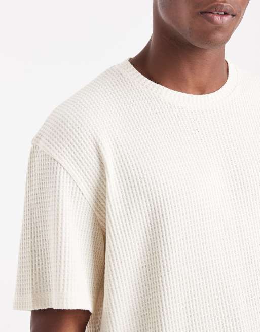 Redefined Rebel boxy t-shirt in white slub, 5 of 5