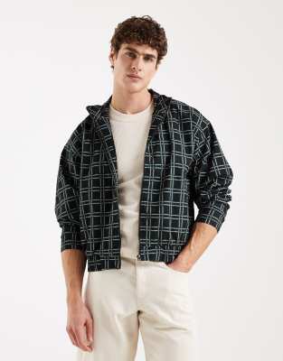 Redefined Rebel Bryant Oversized Checked Jacket In Green