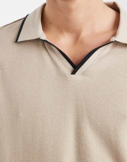 Redefined Rebel - Camden - Polo beis de corte cuadrado extragrande, 5 de 5