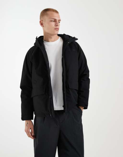 Redefined Rebel chaqueta de corte cuadrado y extragrande con parche de logotipo en negro, 1 de 5