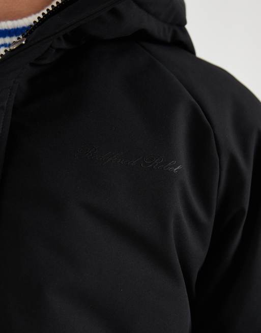 Redefined Rebel chaqueta de corte cuadrado y extragrande con parche de logotipo en negro, 5 de 5