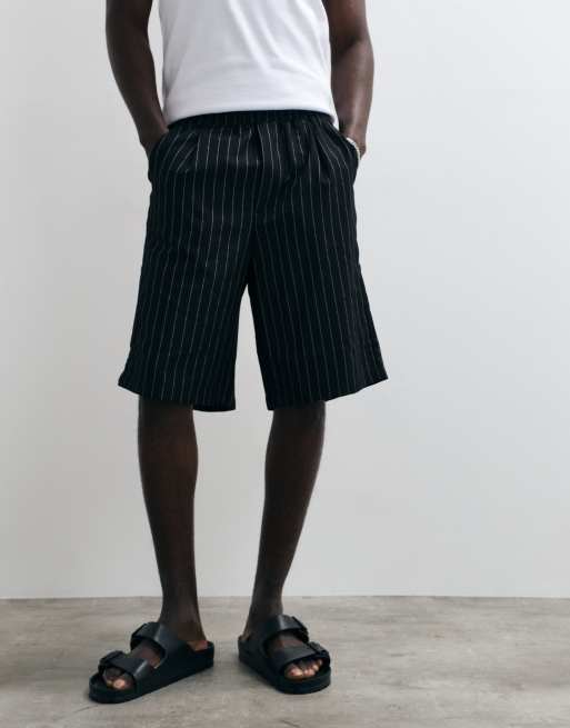 Redefined Rebel - Cristiano - Baggy sorte shorts med nålestriber , 2 af 5