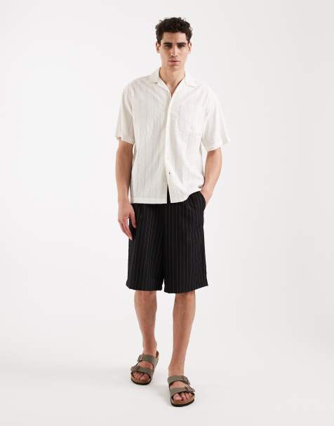 Redefined Rebel - Cristiano - Pantaloncini ampi neri gessati - view 1