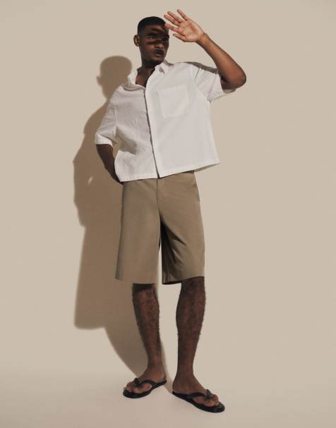 Redefined Rebel Damian baggy shorts in beige