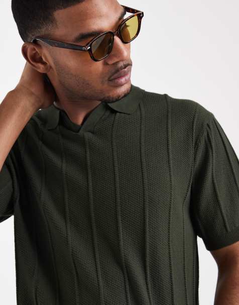 Redefined Rebel - Dylan - Regular-fit poloshirt met korte mouwen en textuur in donkergroen - view 1