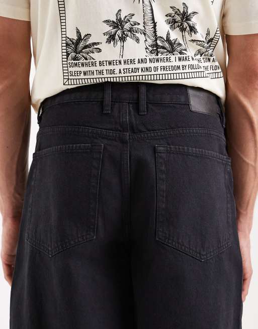 Redefined Rebel – Eddie – Bleksvarta, långa shorts med ledig passform, 4 av 5