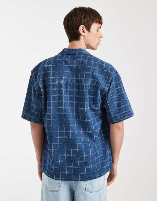 Redefined Rebel – Elton – Oversize-Hemd in Mittelblau, 3 von 5