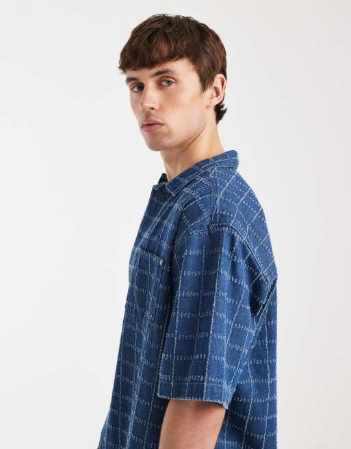 Redefined Rebel – Elton – Oversize-Hemd in Mittelblau, 4 von 5