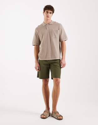 Redefined Rebel Fernando Boxy Fit Short Sleeve Textured Polo Shirt In ...