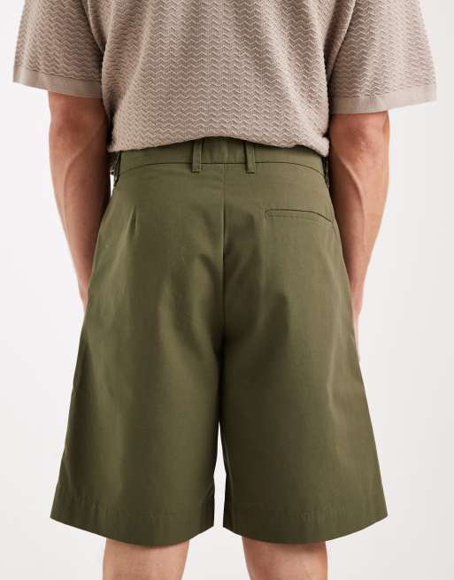 Redefined Rebel Fox loose fit shorts in dark green, 4 of 5