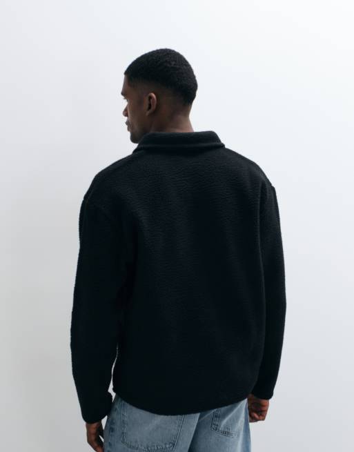 Redefined Rebel - Gabriel - Sort polo-sweatshirt med firkantet pasform, 3 af 5