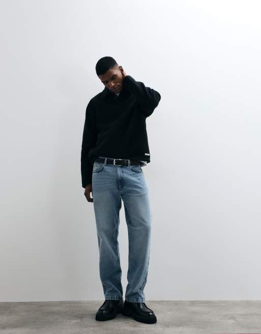 Redefined Rebel - Gabriel - Sort polo-sweatshirt med firkantet pasform, 4 af 5