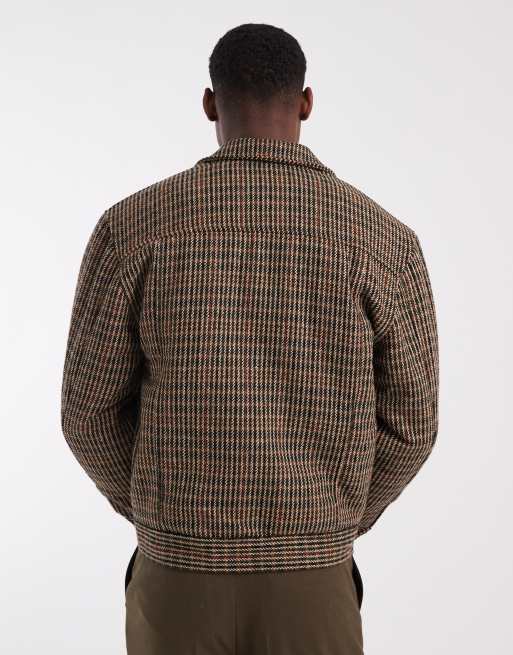 Redefined Rebel - Giacca coach squadrata imbottita marrone a quadri, 3 di 5
