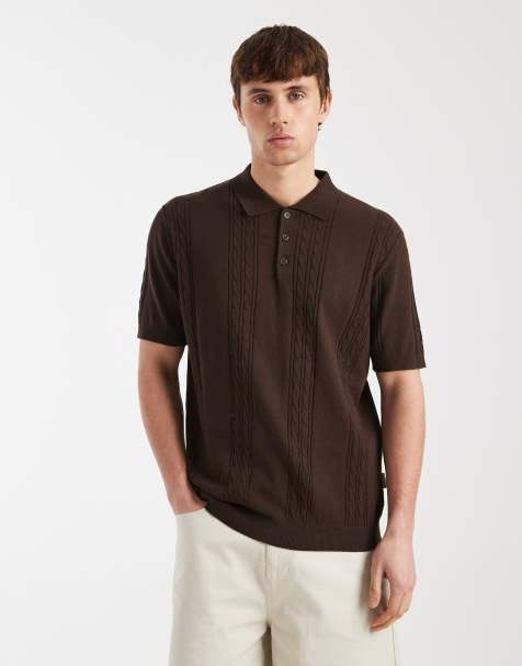 Redefined Rebel - Griffin - Polo in maglia color caffè - view 1