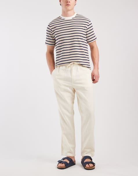 Redefined Rebel Gus comfort fit trousers in neutral - view 1