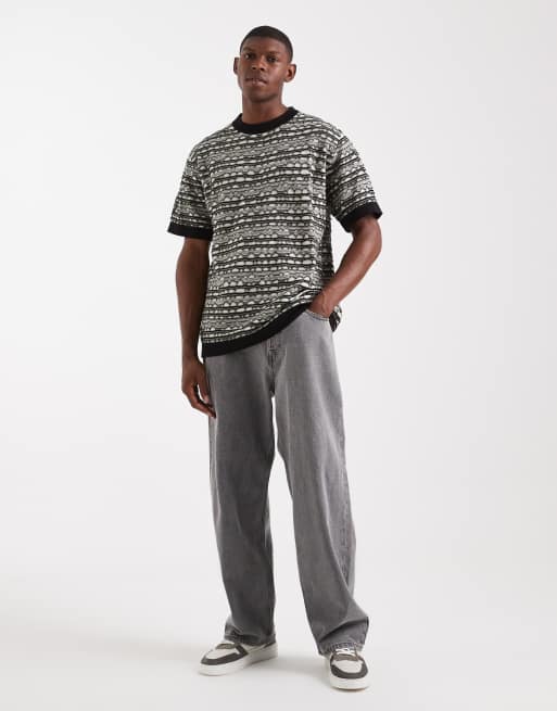 Redefined Rebel - Hvid og sort oversized T-shirt med hæklet og strikket overlag, 2 af 5